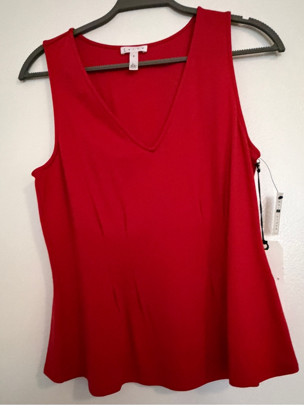 Red V-Neck Sleeveless Tank Top